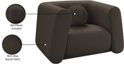 Abbington Boucle Fabric Upholstered Chair in Brown - 113Brown-C