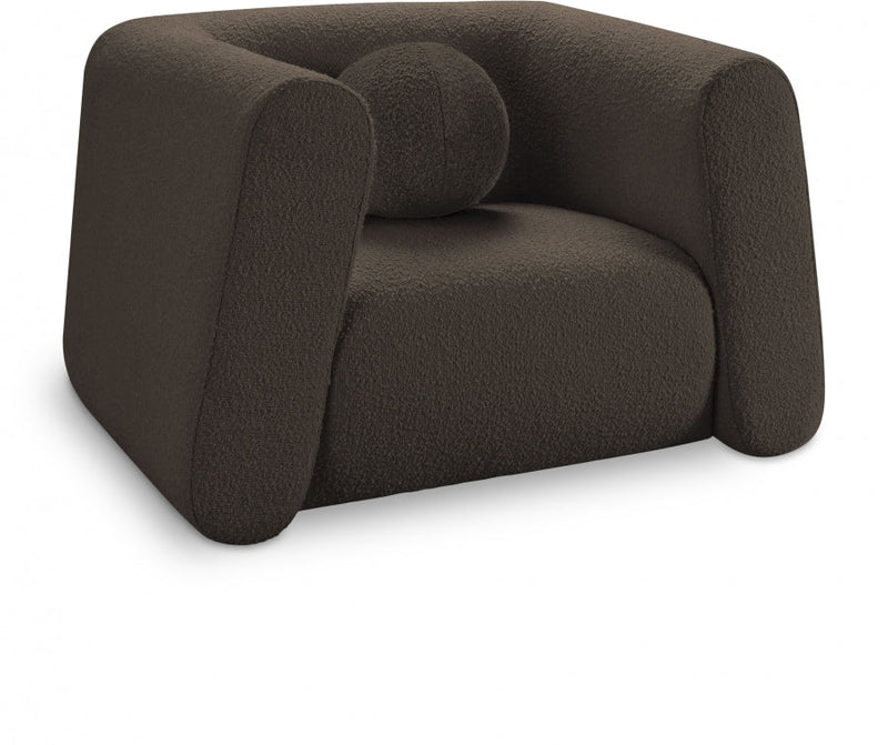Abbington Boucle Fabric Upholstered Chair in Brown - 113Brown-C