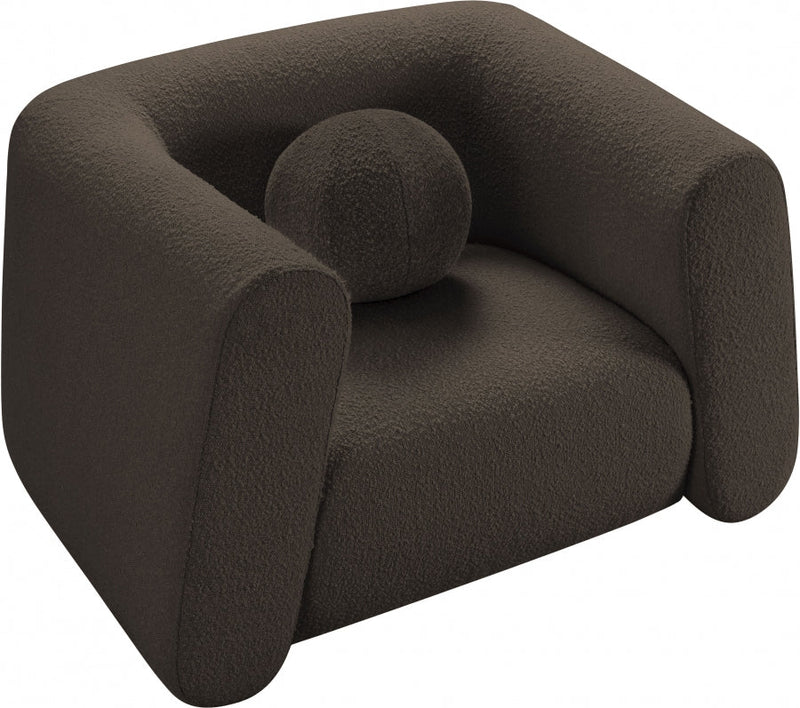 Abbington Boucle Fabric Upholstered Chair in Brown - 113Brown-C