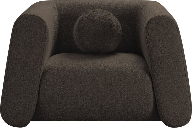 Abbington Boucle Fabric Upholstered Chair in Brown - 113Brown-C