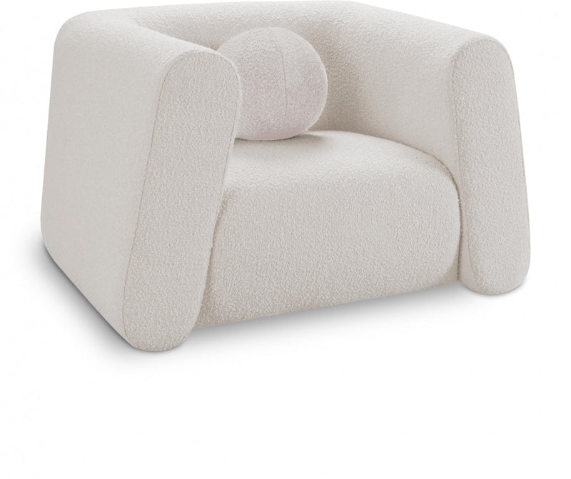 Abbington Boucle Fabric Upholstered Chair in Cream - 113Cream-C