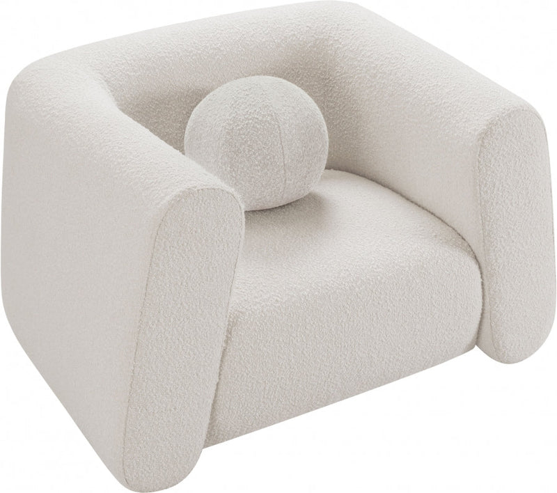 Abbington Boucle Fabric Upholstered Chair in Cream - 113Cream-C
