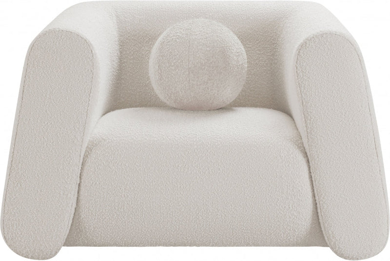 Abbington Boucle Fabric Upholstered Chair in Cream - 113Cream-C