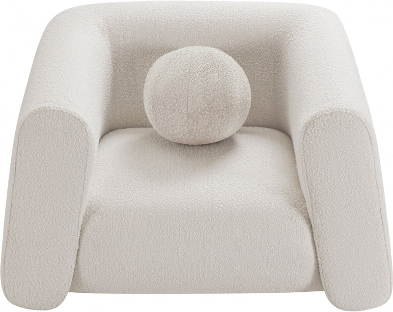 Abbington Boucle Fabric Upholstered Chair in Cream - 113Cream-C