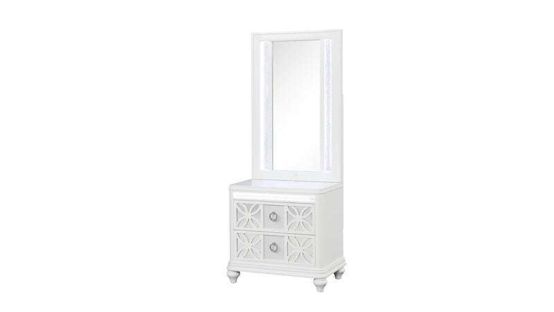 Abigale Nightstand with Mirror Top - Abigale Nightstand with Mirror Top