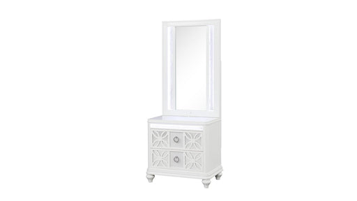 Abigale Nightstand with Mirror Top - Abigale Nightstand with Mirror Top