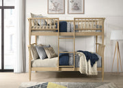Abram Windsor Twin Over Twin Wood Bunk Bed with Ladder Almond - 460061T