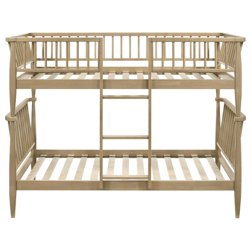 Abram Windsor Twin Over Twin Wood Bunk Bed with Ladder Almond - 460061T