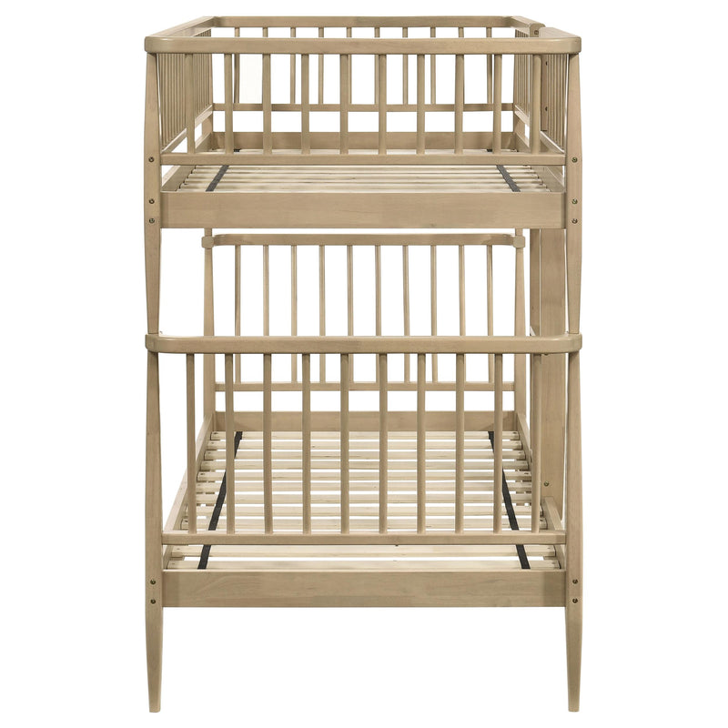 Abram Windsor Twin Over Twin Wood Bunk Bed with Ladder Almond - 460061T
