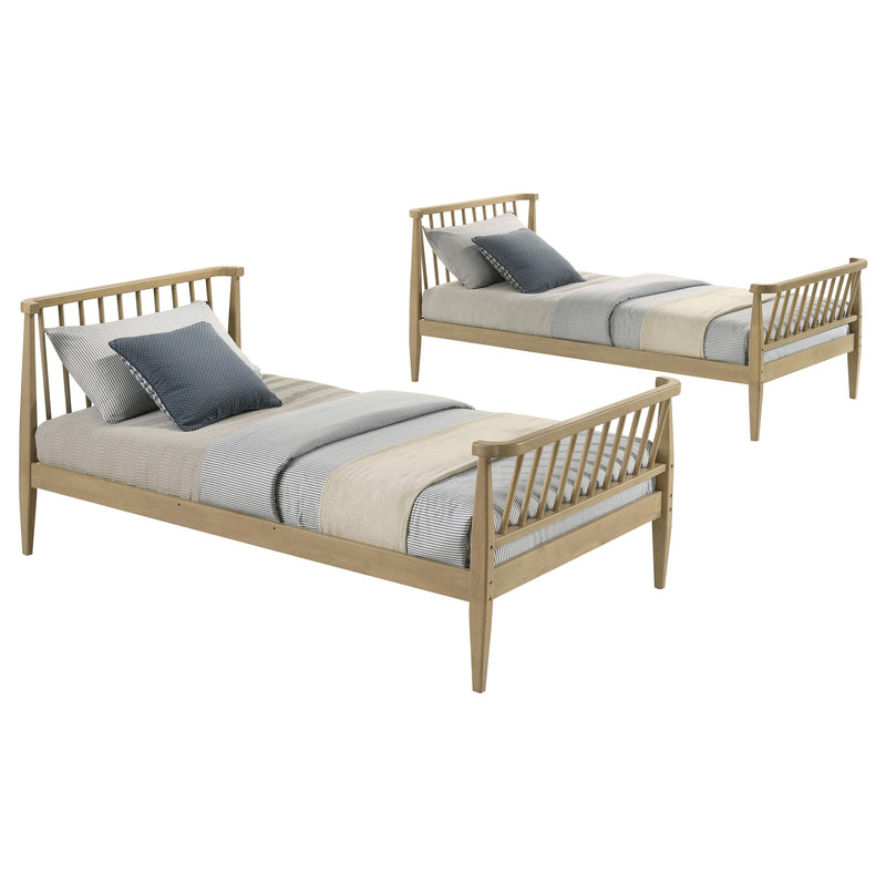 Abram Windsor Twin Over Twin Wood Bunk Bed with Ladder Almond - 460061T