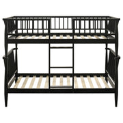 Abram Windsor Twin Over Twin Wood Bunk Bed with Ladder Black - 460061BLKT