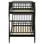 Abram Windsor Twin Over Twin Wood Bunk Bed with Ladder Black - 460061BLKT