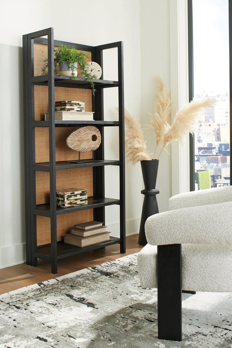 Abyard Black/Natural Bookcase - A4000574