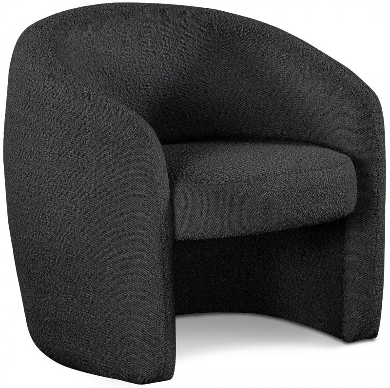 Acadia Boucle Fabric Upholstered Accent Chair in Black - 543Black