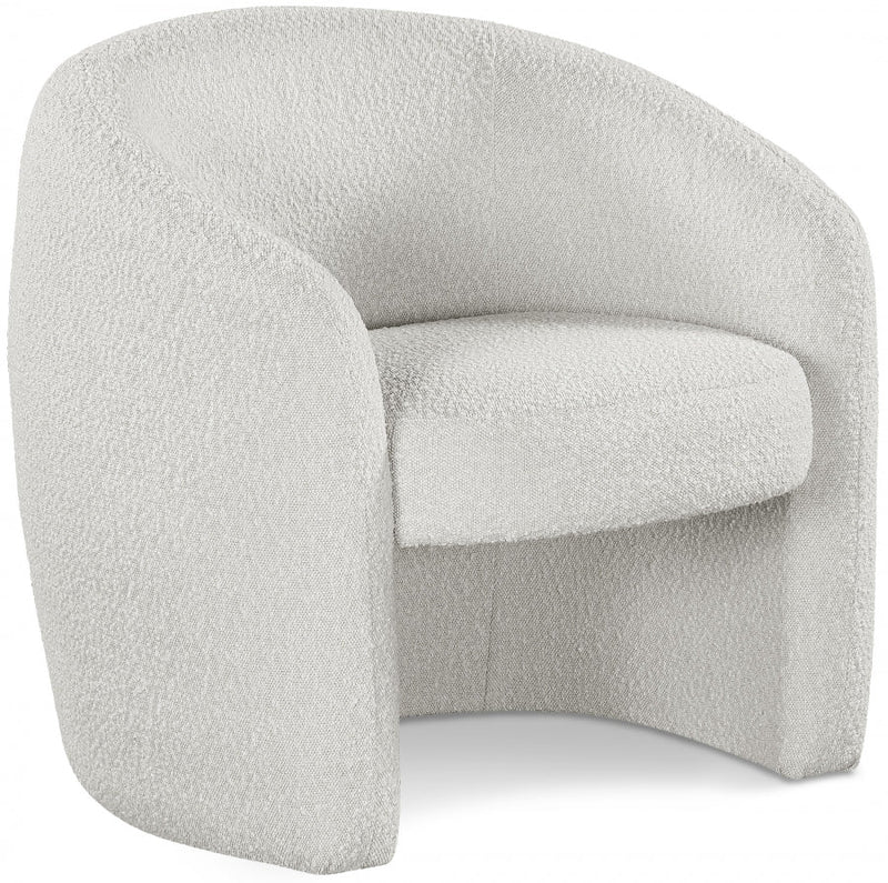 Acadia Boucle Fabric Upholstered Accent Chair in Cream - 543Cream
