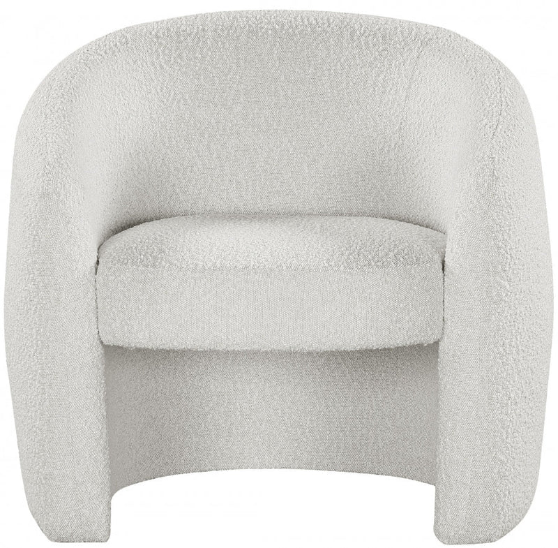 Acadia Boucle Fabric Upholstered Accent Chair in Cream - 543Cream