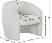 Acadia Boucle Fabric Upholstered Accent Chair in Cream - 543Cream