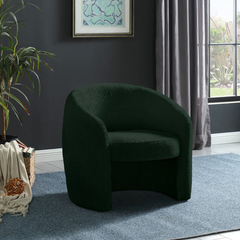 Acadia Boucle Fabric Upholstered Accent Chair in Green - 543Green