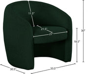 Acadia Boucle Fabric Upholstered Accent Chair in Green - 543Green