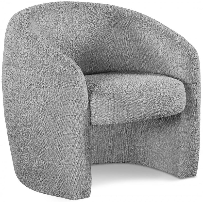 Acadia Boucle Fabric Upholstered Accent Chair in Grey - 543Grey