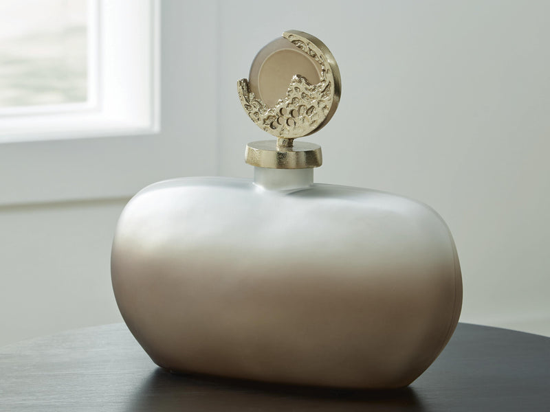 Acario Taupe/Gold Finish Jar - A2000781