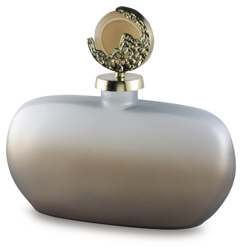 Acario Taupe/Gold Finish Jar - A2000781