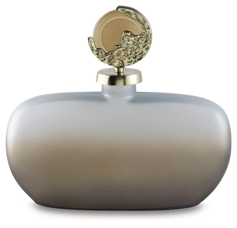 Acario Taupe/Gold Finish Jar - A2000781