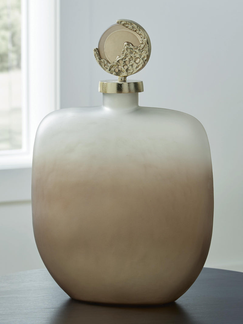 Acario Taupe/Gold Finish Jar - A2000782