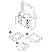 Acena 7-drawer Vanity Set with Lighting Grey High Gloss - 931145