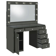 Acena 7-drawer Vanity Set with Lighting Grey High Gloss - 931145