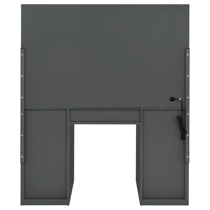 Acena 7-drawer Vanity Set with Lighting Grey High Gloss - 931145