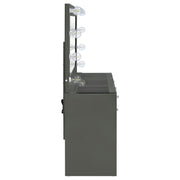 Acena 7-drawer Vanity Set with Lighting Grey High Gloss - 931145