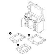 Acena 7-drawer Vanity Set with Lighting White High Gloss - 931143