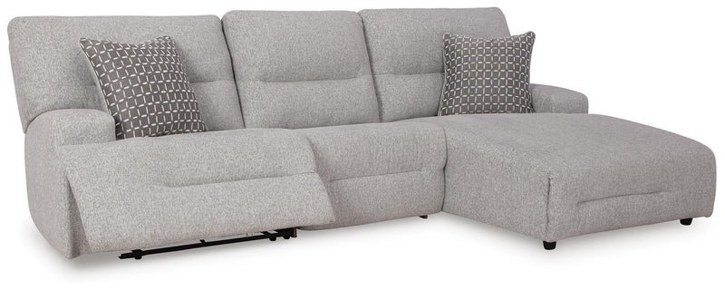 Acklen Place Pewter 3-Piece Power Reclining Sectional - 93605S6