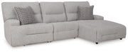 Acklen Place Pewter 3-Piece Power Reclining Sectional - 93605S6