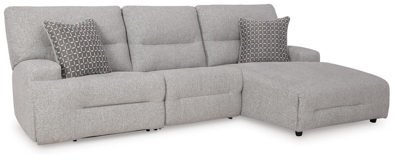 Acklen Place Pewter 3-Piece Power Reclining Sectional - 93605S6