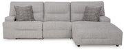 Acklen Place Pewter 3-Piece Power Reclining Sectional - 93605S6