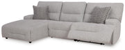 Acklen Place Pewter 3-Piece Power Reclining Sectional - 93605S7