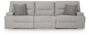 Acklen Place Pewter 3-Piece Power Reclining Sectional Sofa - 93605S18
