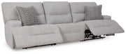 Acklen Place Pewter 3-Piece Power Reclining Sectional Sofa - 93605S18