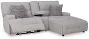 Acklen Place Pewter 3-Piece Power Reclining Sectional Sofa with Chaise - 93605S4