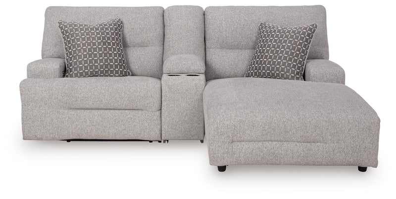 Acklen Place Pewter 3-Piece Power Reclining Sectional Sofa with Chaise - 93605S4