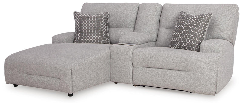 Acklen Place Pewter 3-Piece Power Reclining Sectional Sofa with Chaise - 93605S5