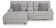 Acklen Place Pewter 3-Piece Power Reclining Sectional Sofa with Chaise - 93605S5