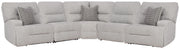 Acklen Place Pewter 5-Piece Power Reclining Sectional - 93605S3