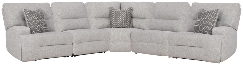 Acklen Place Pewter 5-Piece Power Reclining Sectional - 93605S3