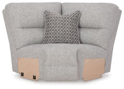 Acklen Place Pewter 5-Piece Power Reclining Sectional - 93605S3