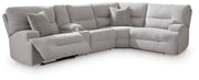 Acklen Place Pewter 5-Piece Power Reclining Sectional with Storage Console - 93605S19
