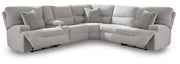 Acklen Place Pewter 6-Piece Power Reclining Sectional - 93605S9