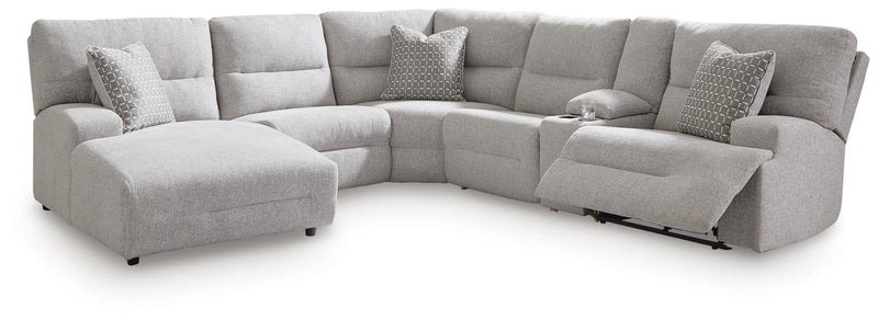 Acklen Place Pewter 6-Piece Power Reclining Sectional with Chaise - 93605S2